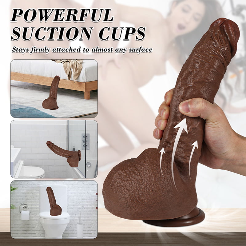 Owen 11.02 In Bent Large Black G-spot Realistic Dildo with Suction Cup